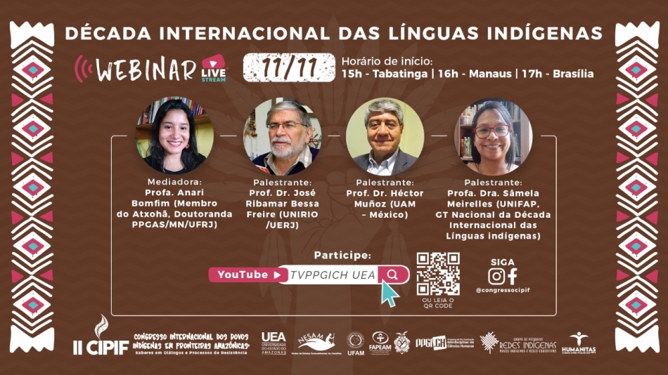DÉCADA INTERNACIONAL DAS LÍNGUAS INDÍGENAS - Transmissão Online no Youtube